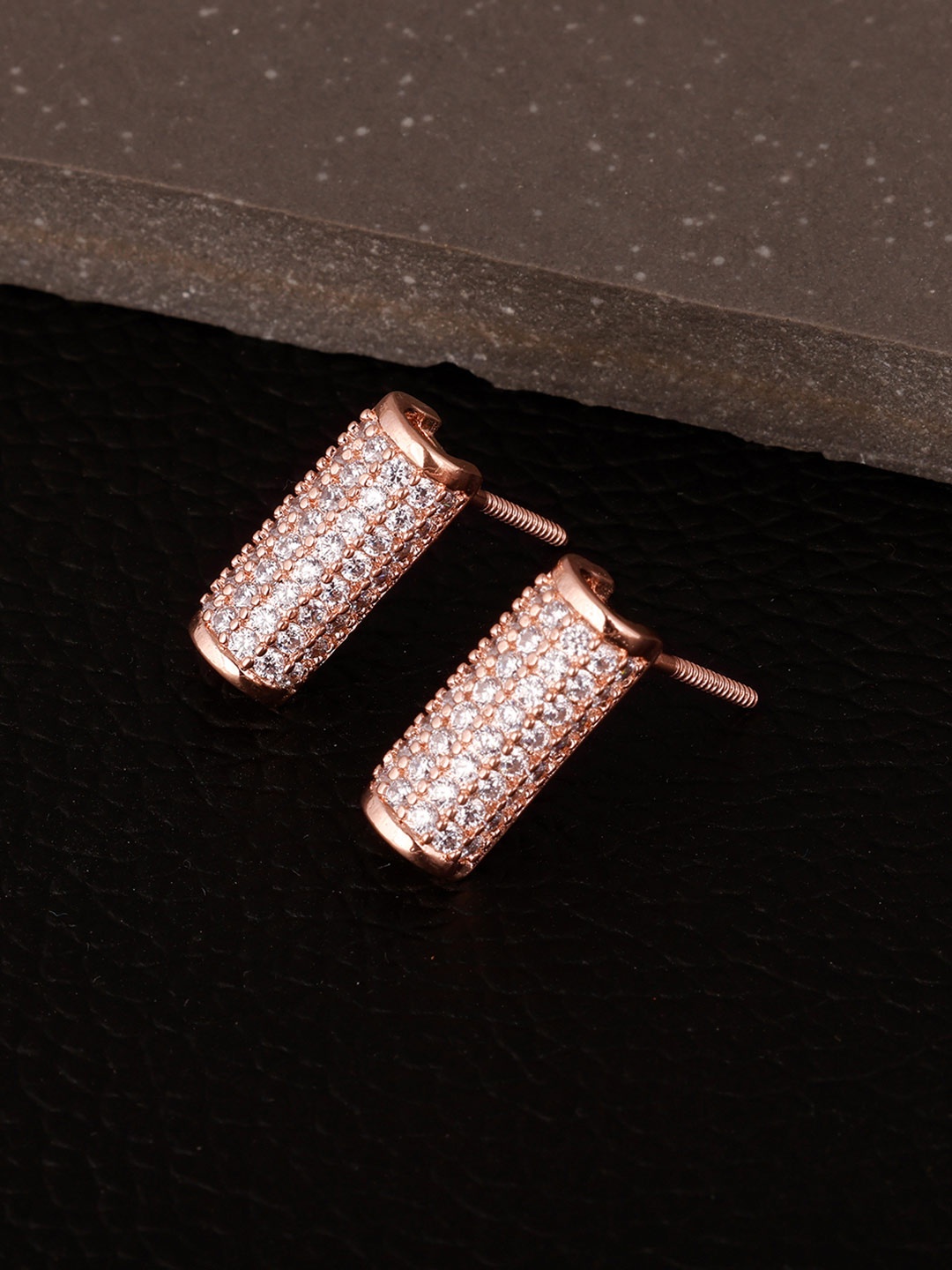 

GIVA Rose Gold-Plated Contemporary Studs Earrings