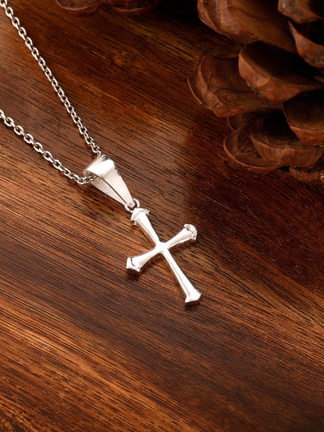 

GIVA 92.5 Sterling Silver Rhodium-Plated Holy Cross Pendant With Chain