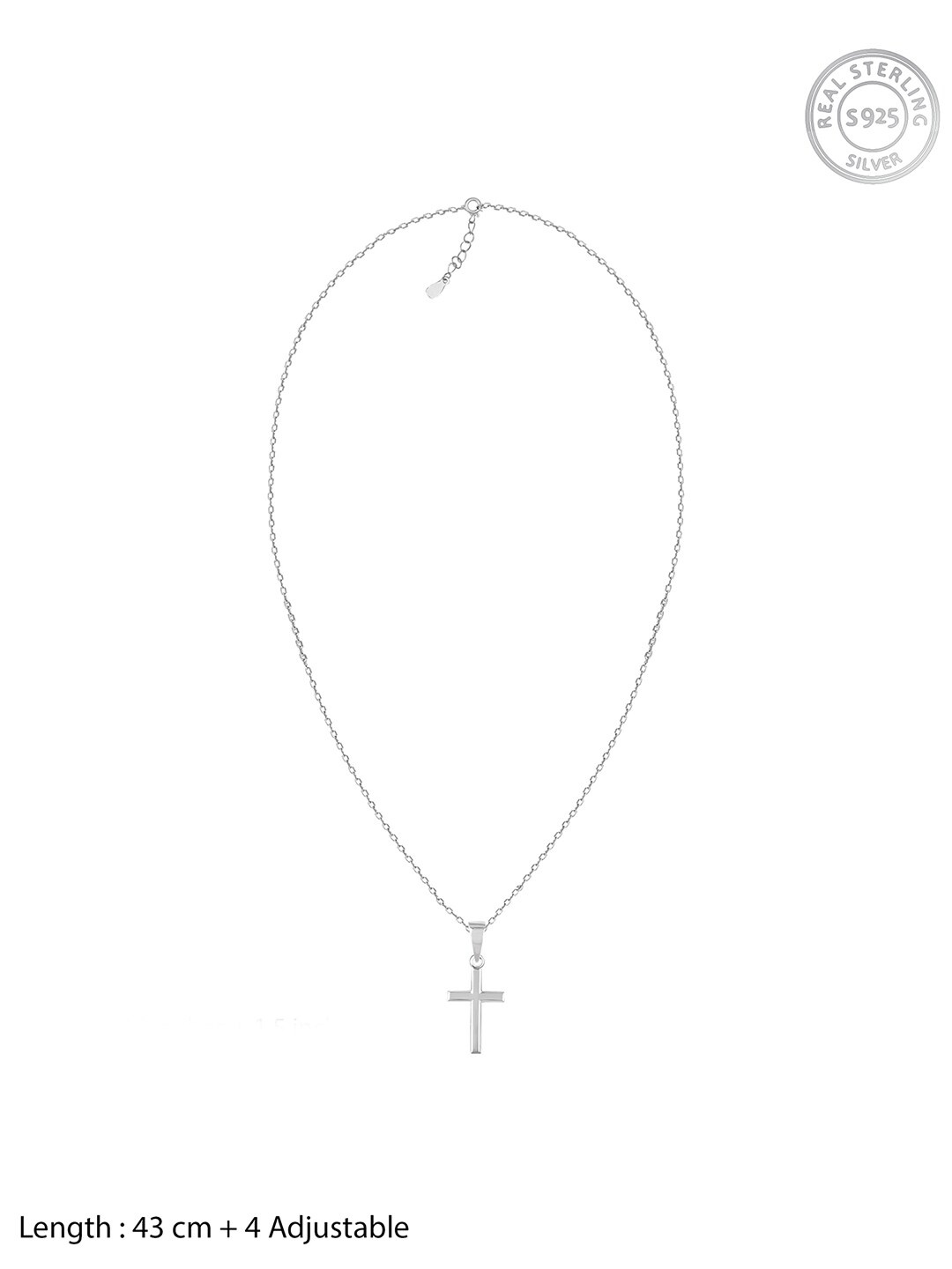 

GIVA 92.5 Sterling Silver Rhodium-Plated Blessed Holy Cross Pendant With Chain