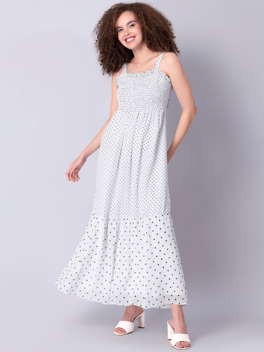 

FabAlley White Georgette Maxi Dress