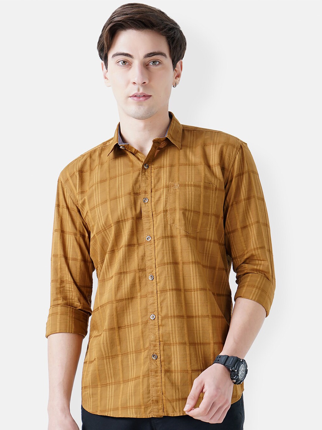

SORATIA Men Brown Slim Fit Casual Shirt