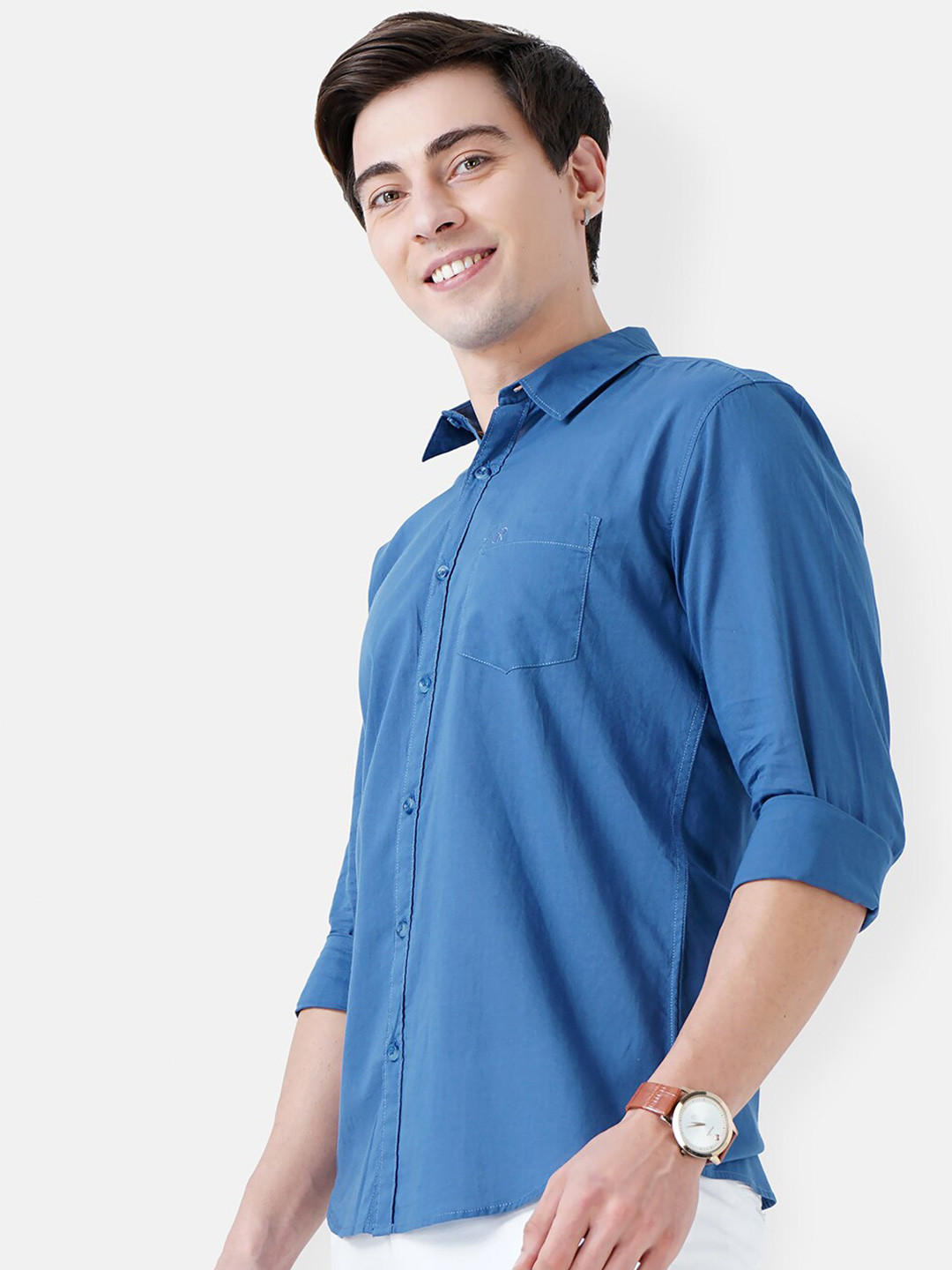 

SORATIA Men Blue Slim Fit Casual Shirt