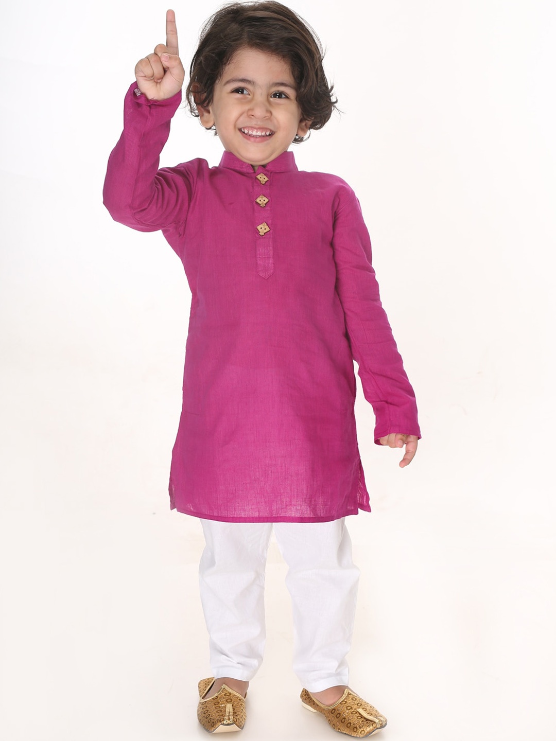 

VASTRAMAY Boys Purple Cotton Handloom Kurta