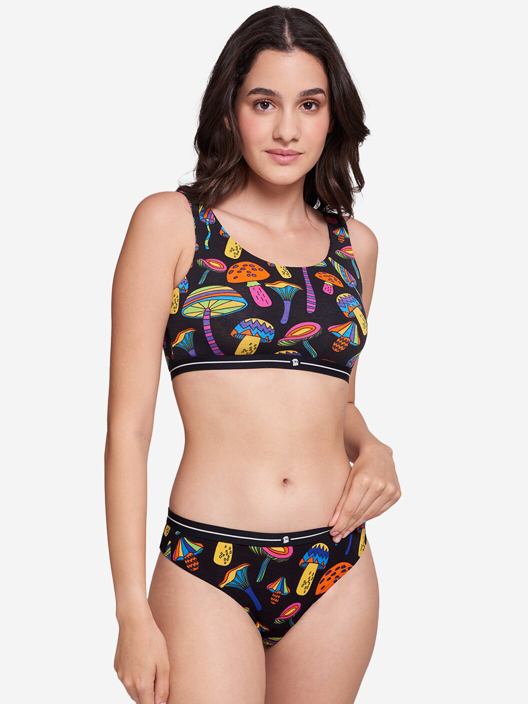 

The Souled Store Women Black Printed Bikini Briefs