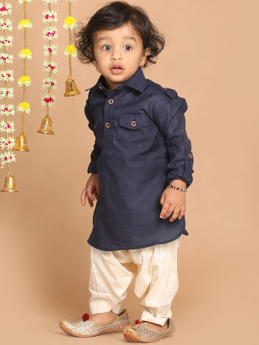 

VASTRAMAY SISHU Boys Blue Indigo Pathani Kurta