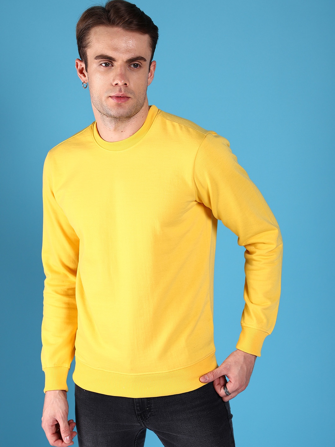 

The Indian Garage Co Men Yellow Round Neck Sweatshirt