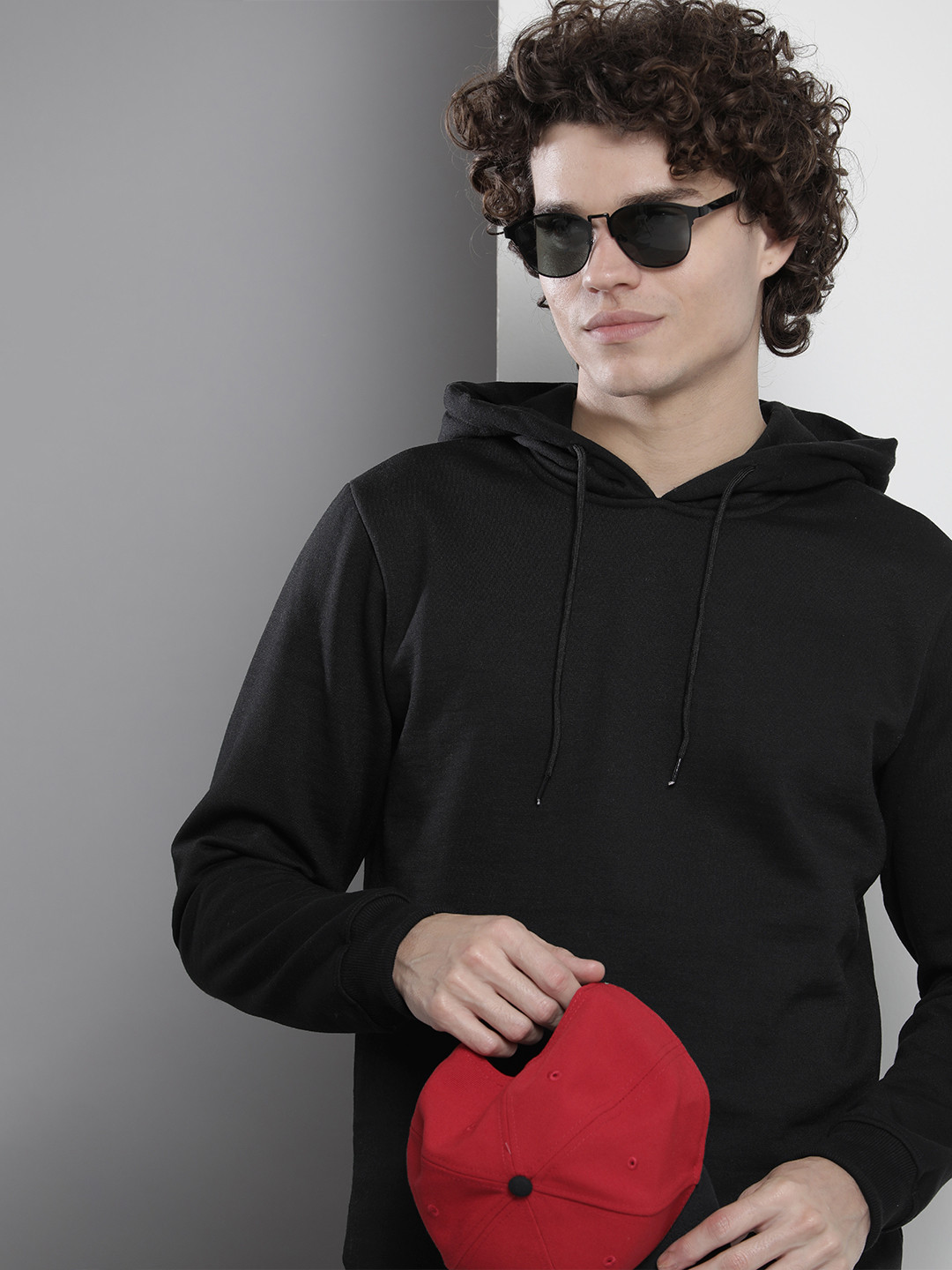 

The Indian Garage Co Men Black Hooded Sweatshirt