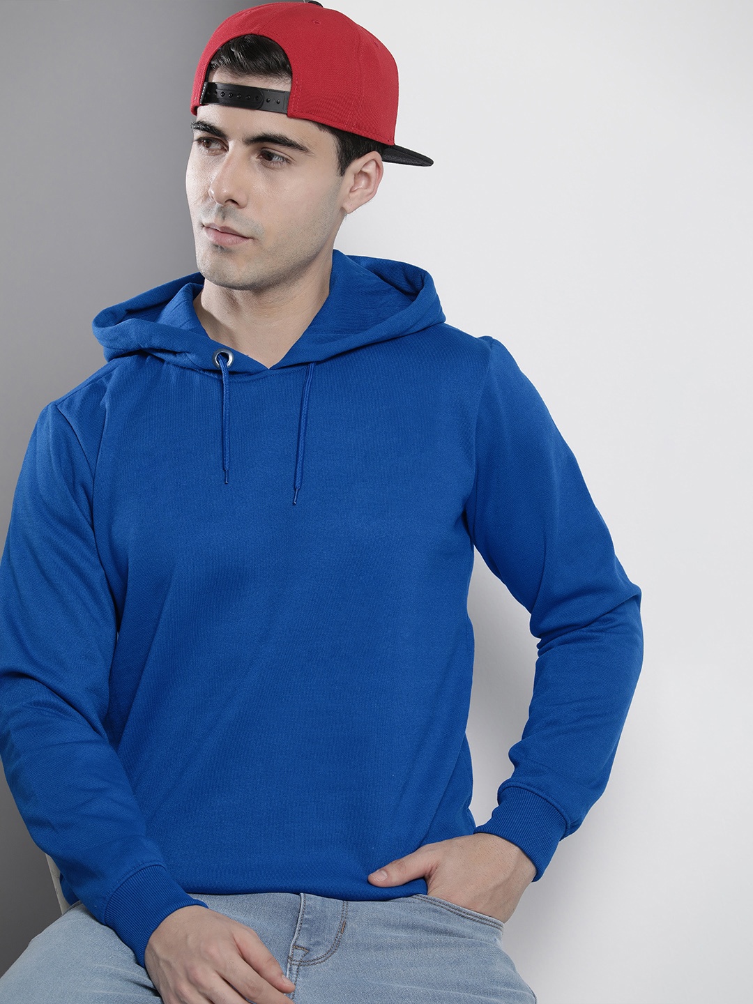 

The Indian Garage Co Men Blue Hooded Sweatshirt