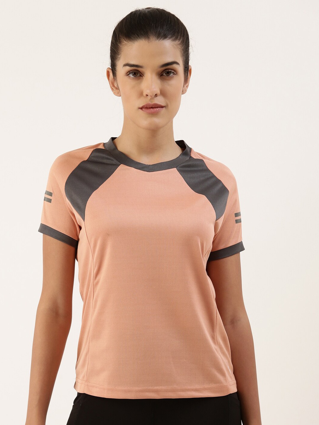 

Bannos Swagger Women Peach-Coloured Anti Static Loose T-shirt