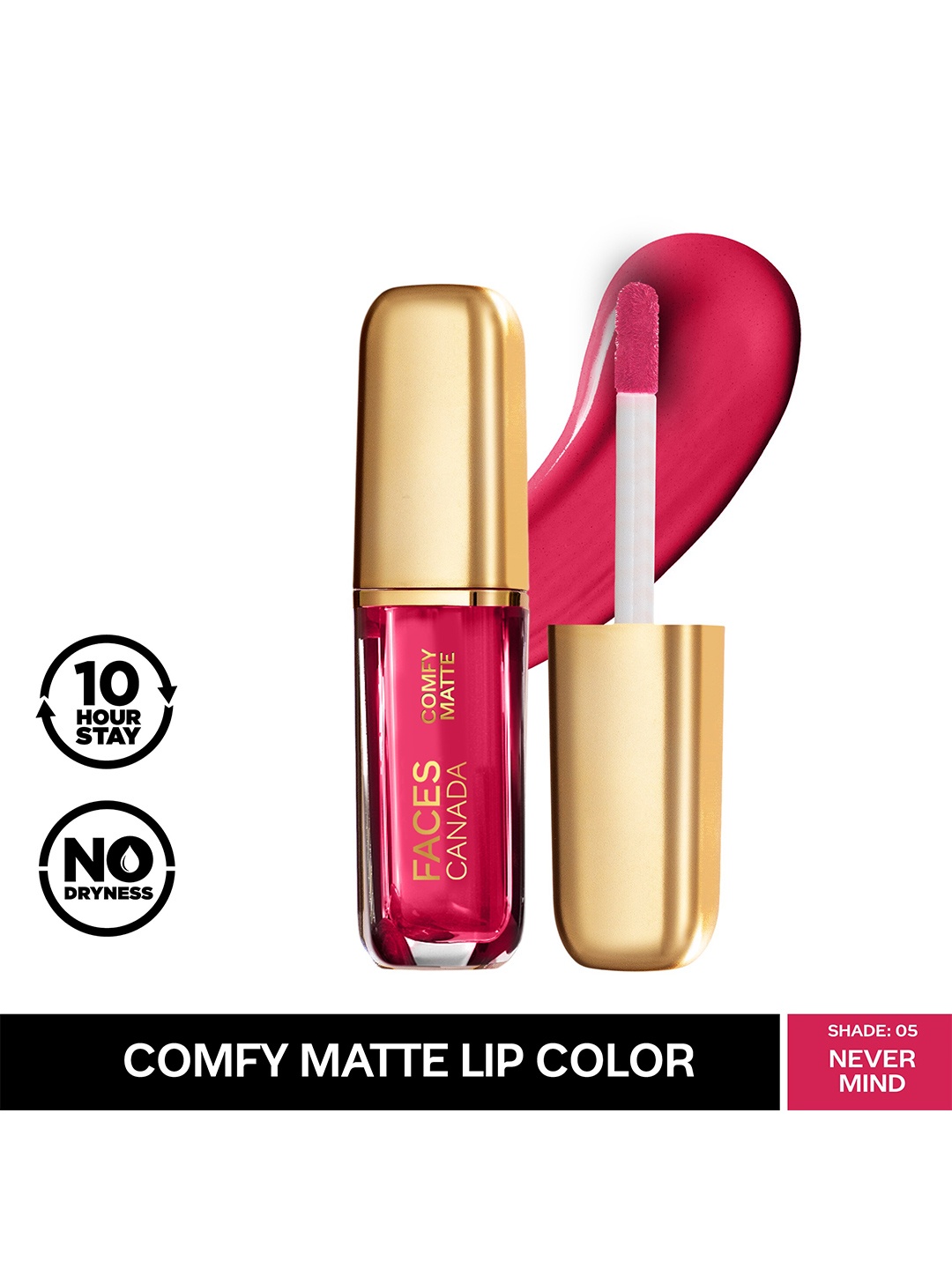 

FACES CANADA Comfy Matte Mini Lip Color 1.2ml - Never Mind 05, Pink