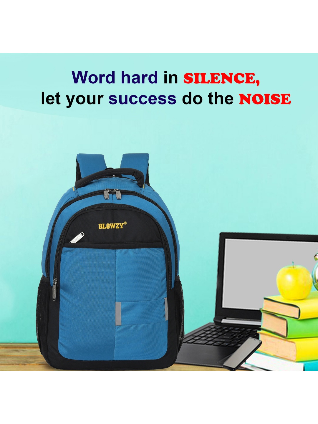 

Blowzy Bags Unisex Padded Strap Blue Backpacks