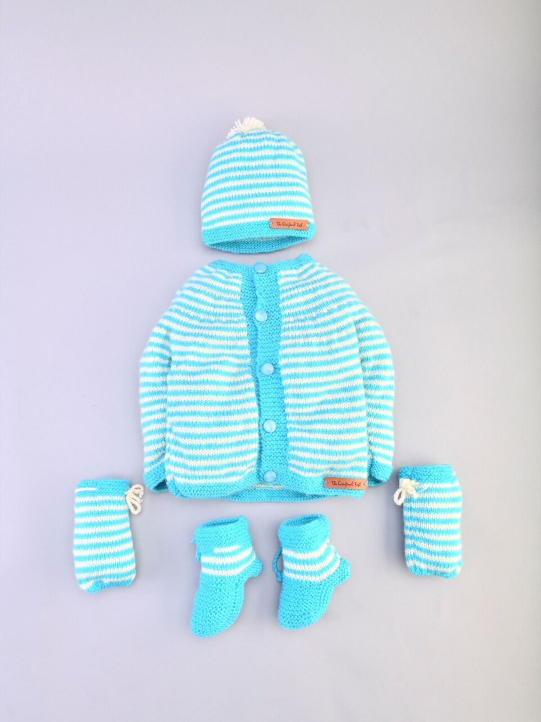 

The Original Knit Unisex Kids Blue & White Striped Cardigan