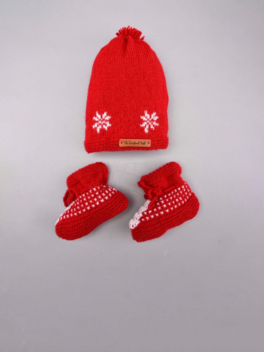

The Original Knit Kids Pack of 2 Red & White Knitted Cap & Socks
