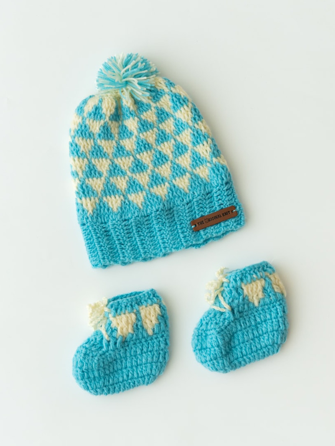 

The Original Knit Kids Blue & Cream-Coloured Beanie