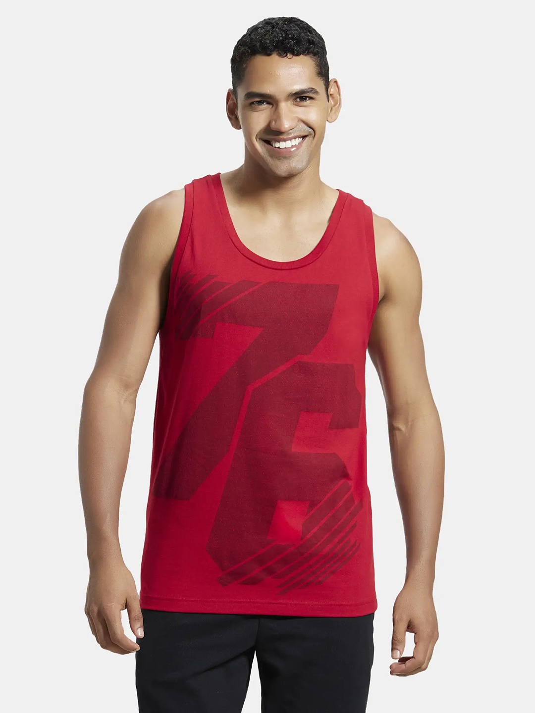 

Jockey Combed Cotton Rich Graphic Tank Top-9928, Red