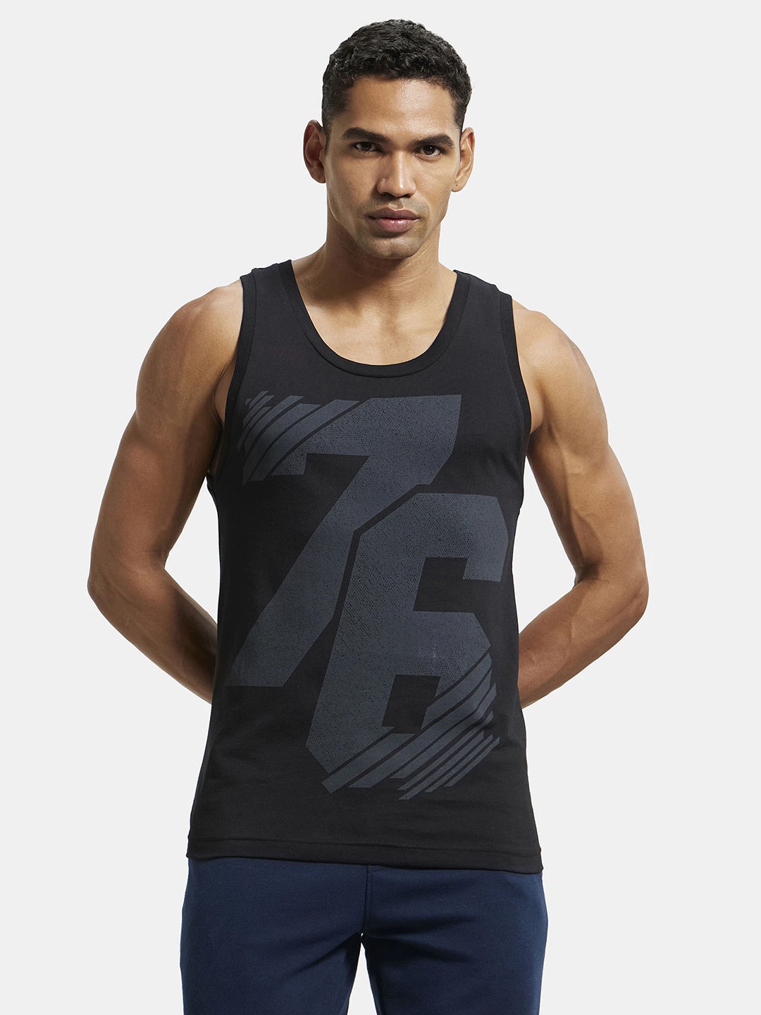 

Jockey Combed Cotton Rich Graphic Tank Top-9928, Black