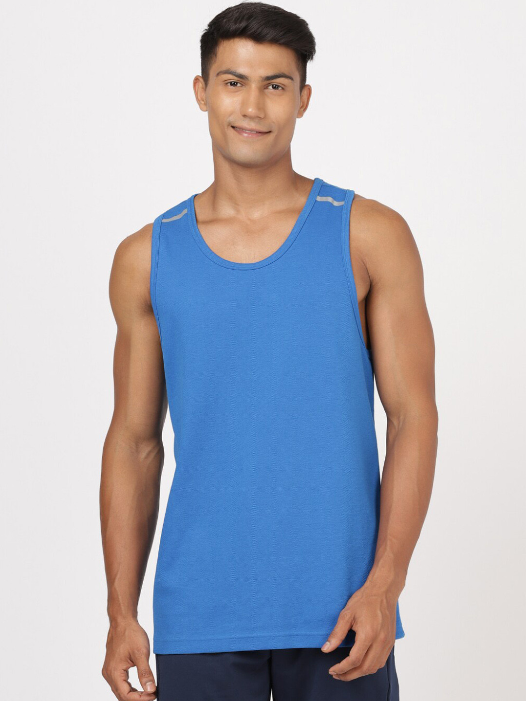 

Jockey Men Blue Solid Tank Innerwear Vests