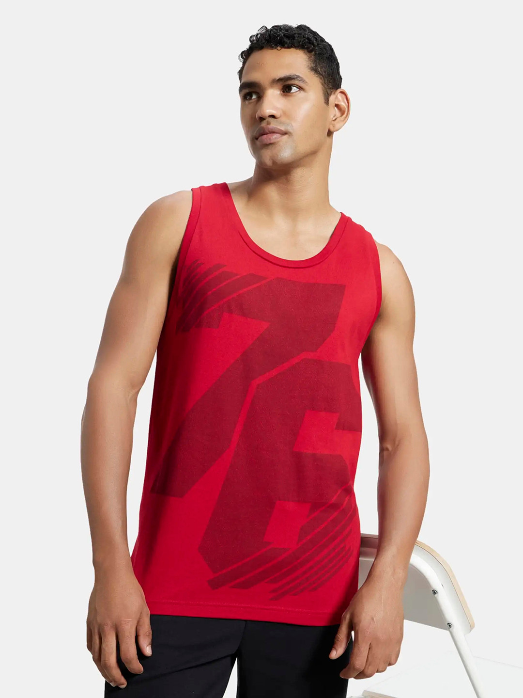 

Jockey Combed Cotton Rich Graphic Tank Top-9928, Red
