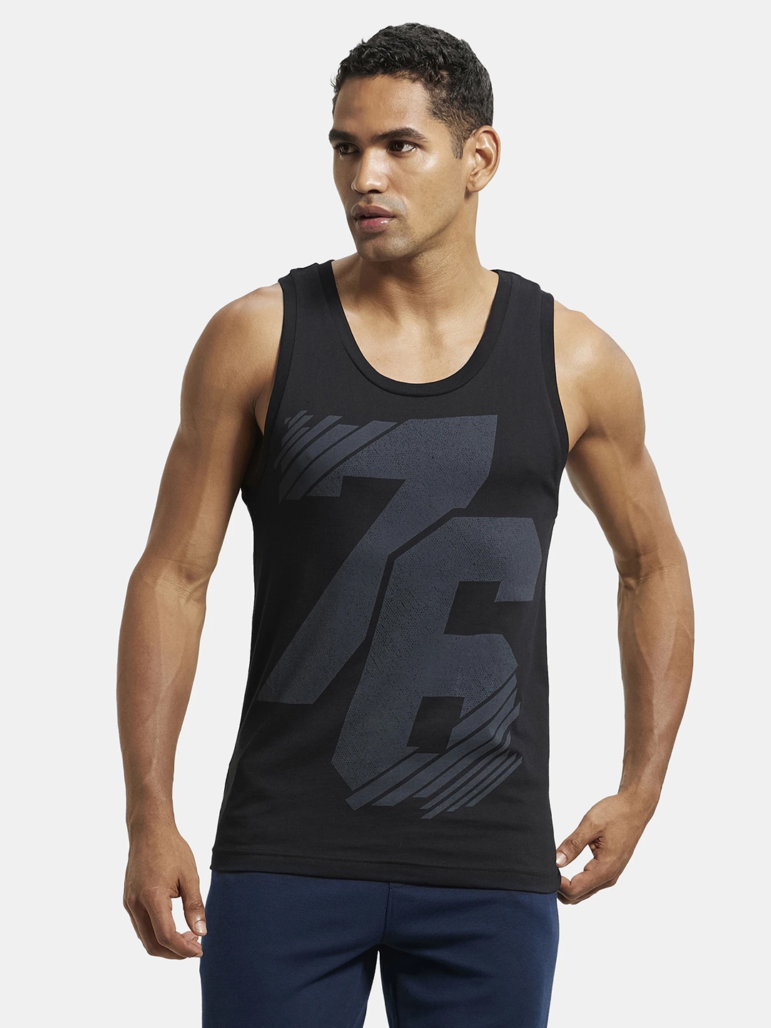 

Jockey Combed Cotton Rich Graphic Tank Top-9928, Black
