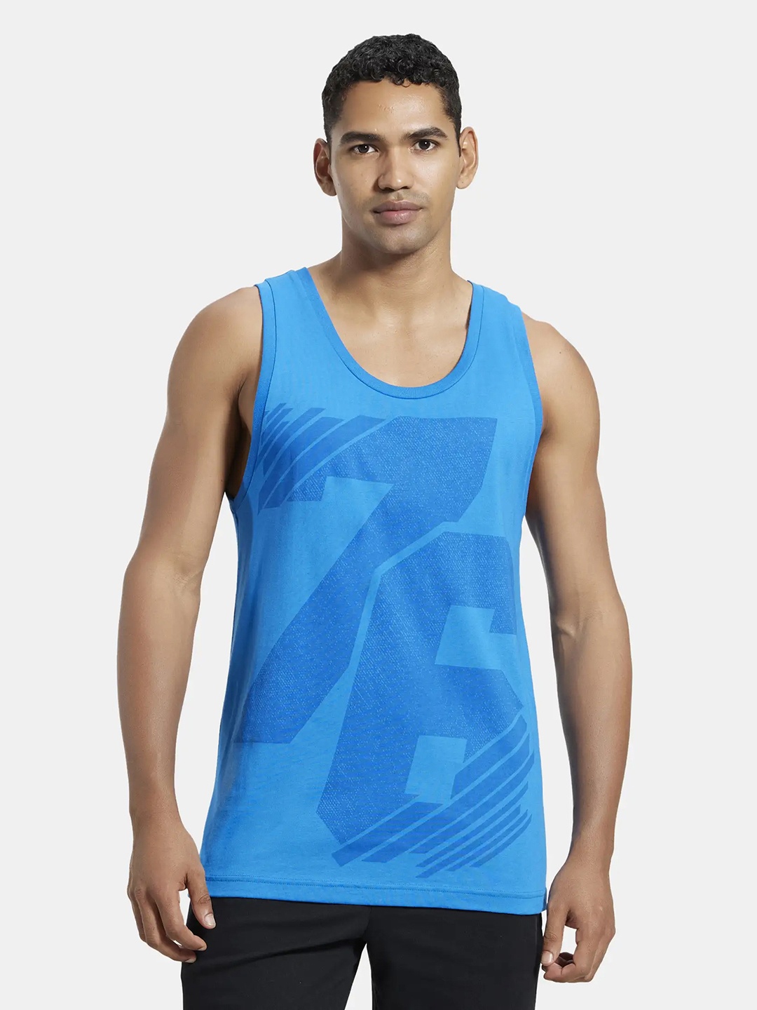 

Jockey Combed Cotton Rich Graphic Tank Top-9928, Blue