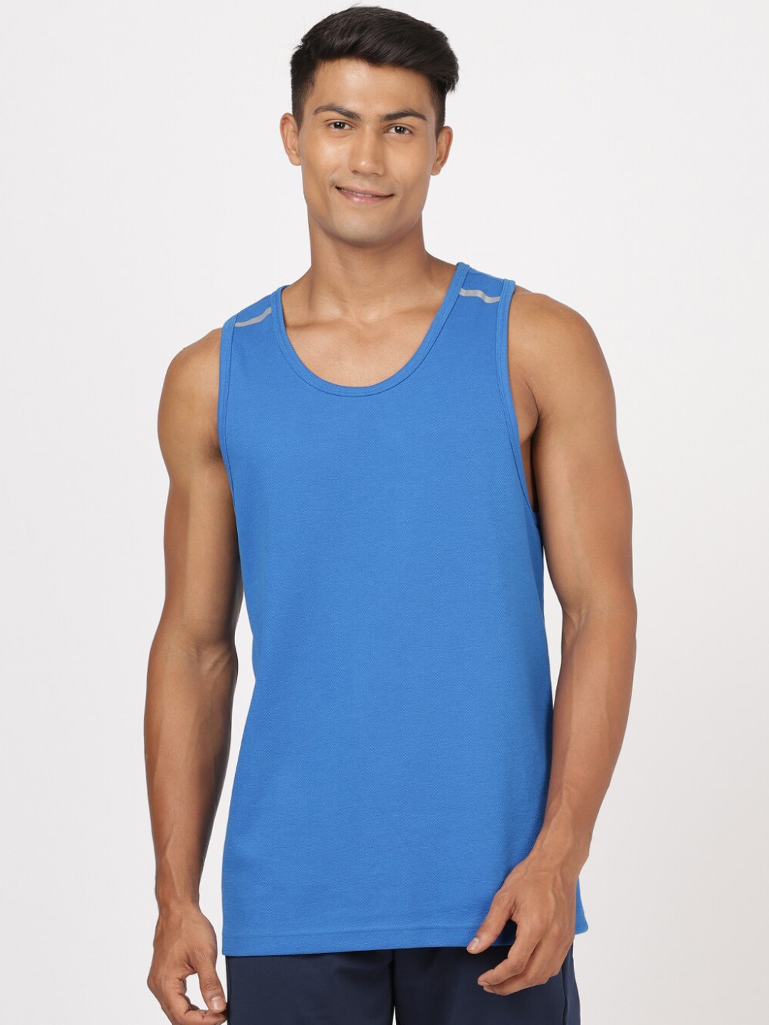 

Jockey Men Blue Solid Combed Cotton Innerwear Vests