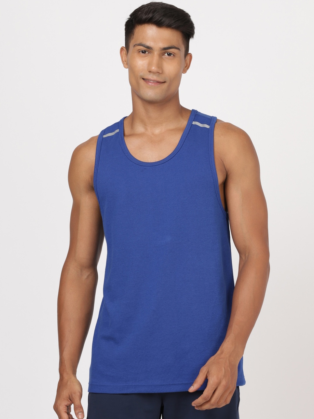 

Jockey Men Blue Solid Tank Innerwear Vests