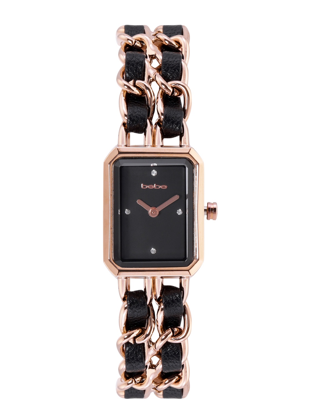 

bebe Women Stainless Steel Straps Analogue Watch MFB-PN-LB-W4321, Black
