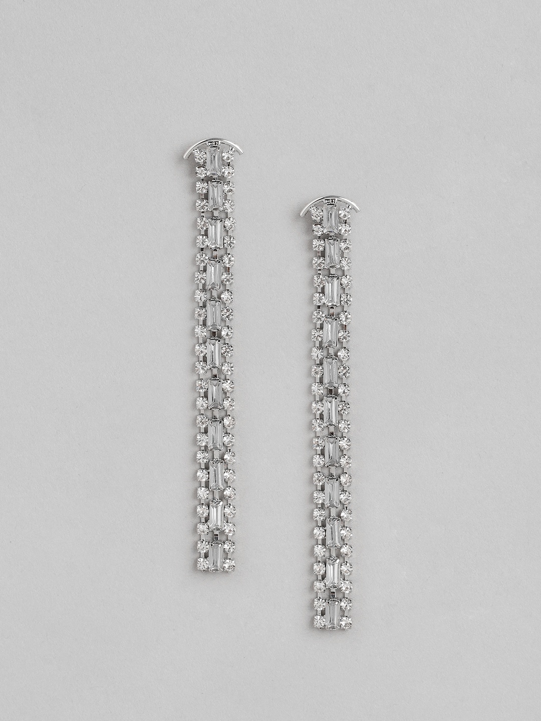 

Forever New Silver-Toned Contemporary Drop Earrings