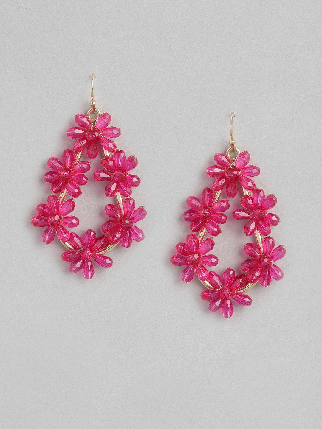 

Forever New Fuchsia Pink Floral Drop Earrings