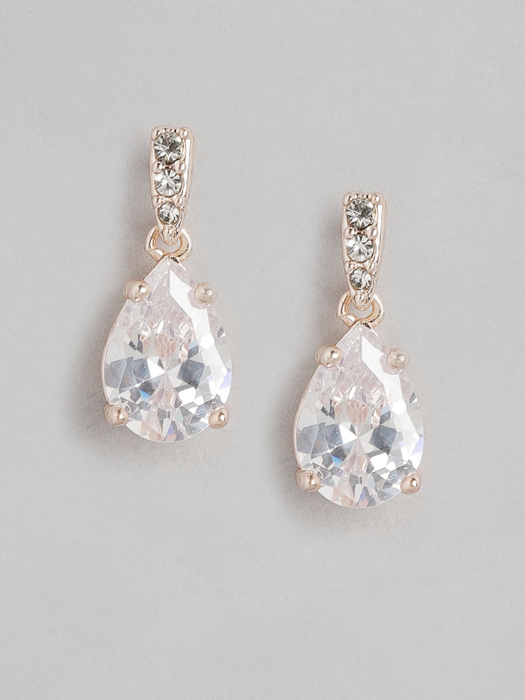 

Forever New Rose Gold Teardrop Shaped Drop Earrings