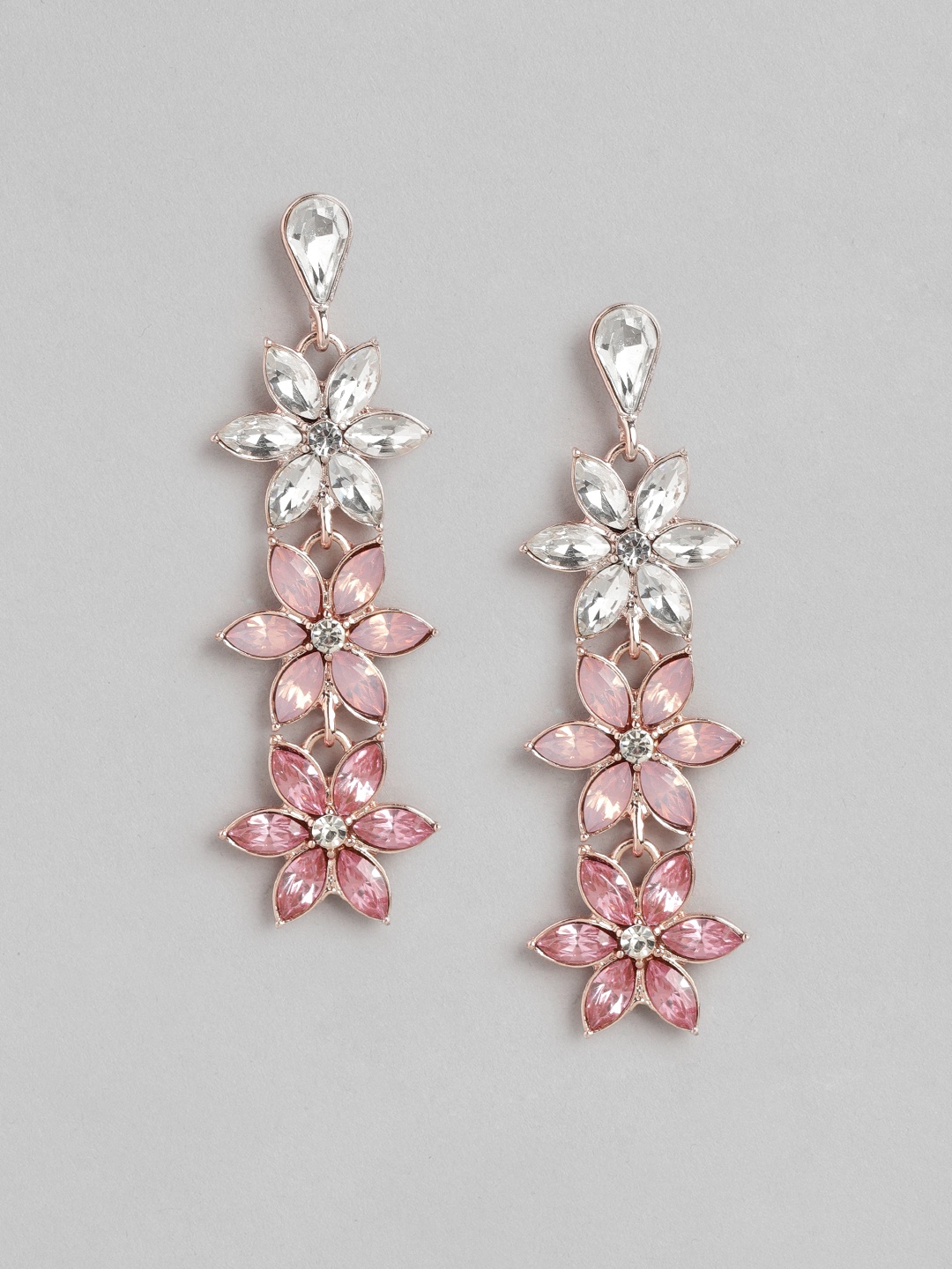 

Forever New Pink & Rose Gold Floral Drop Earrings