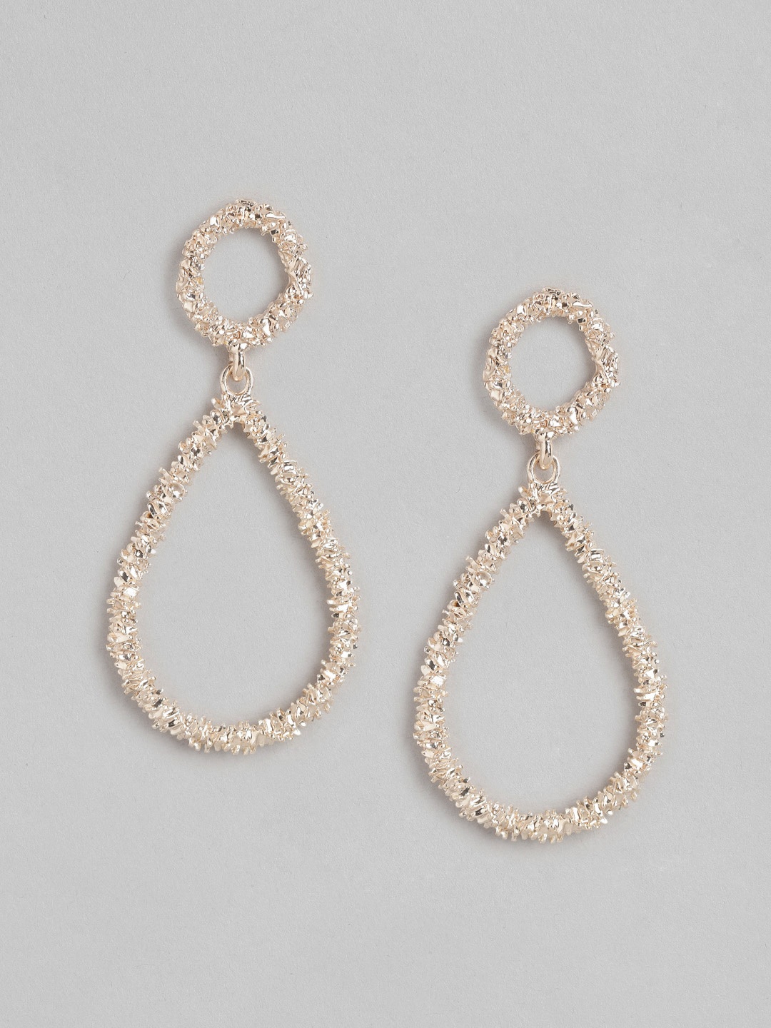 

Forever New Rose Gold Teardrop Shaped Drop Earrings