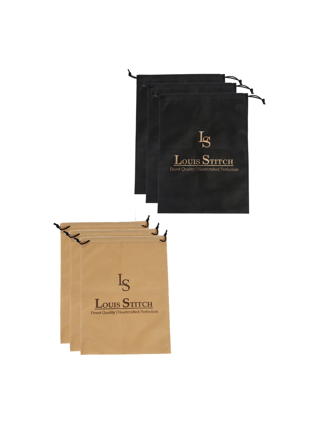 

LOUIS STITCH Men Set Of 6 Solid Shoe Bags, Multi
