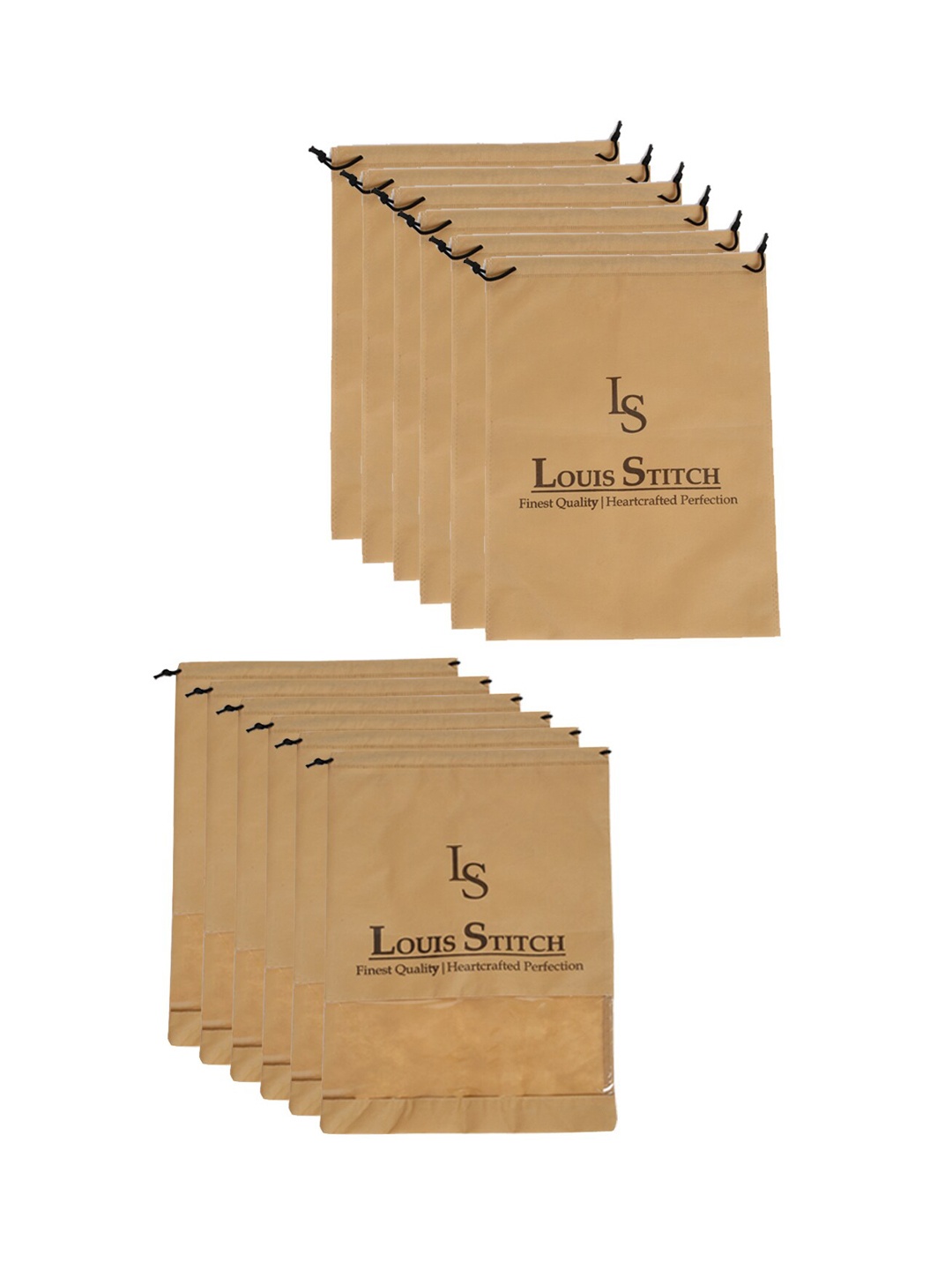 

LOUIS STITCH Men Pack Of 12 Beige Solid Non-Woven Shoe Bags