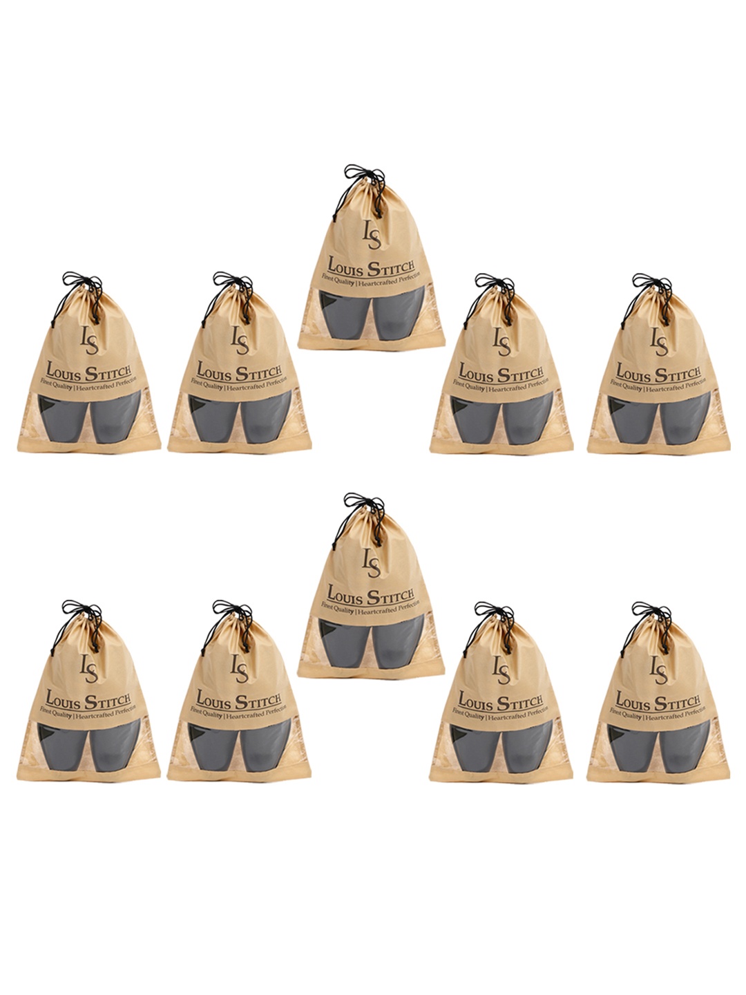 

LOUIS STITCH Men Set Of 10 Beige Solid Shoe Accessories