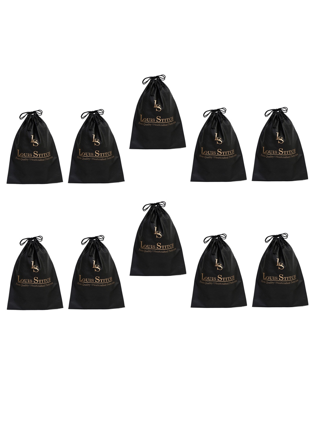 

LOUIS STITCH Men Set Of 10 Black Logo Printed Shoe Covers