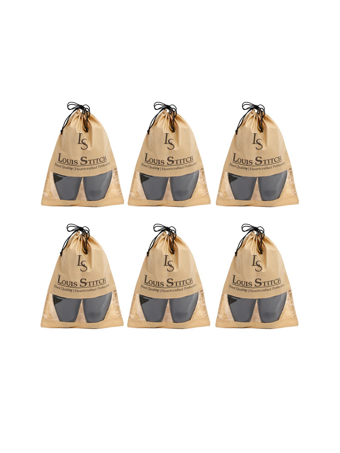 

LOUIS STITCH Men Set Of 6 Beige Solid Non-Woven Shoe Bags