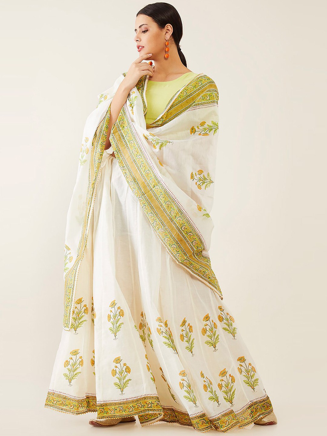 

Soch Green Semi-Stitched Lehenga & Unstitched Blouse With Dupatta