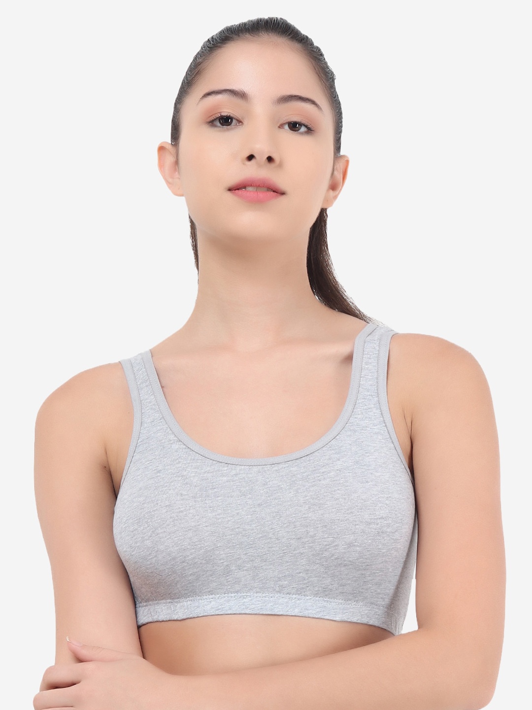 

Evalona Women Grey Cotton Sports Bra