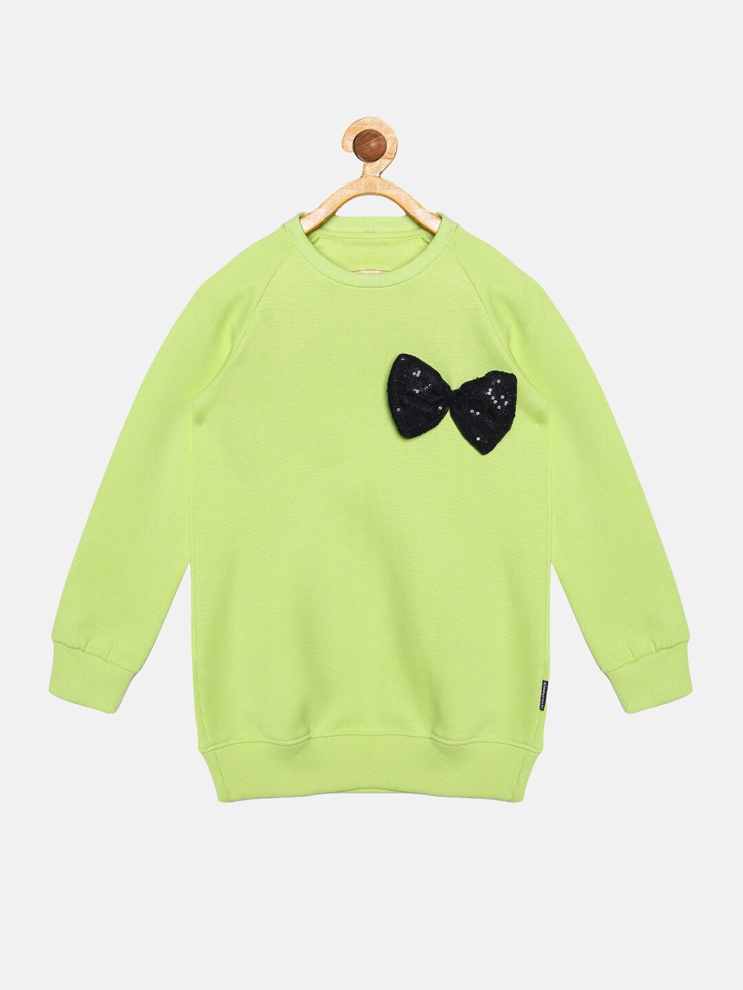 

KiddoPanti Girls Yellow With Bow Applique Sweatshirt