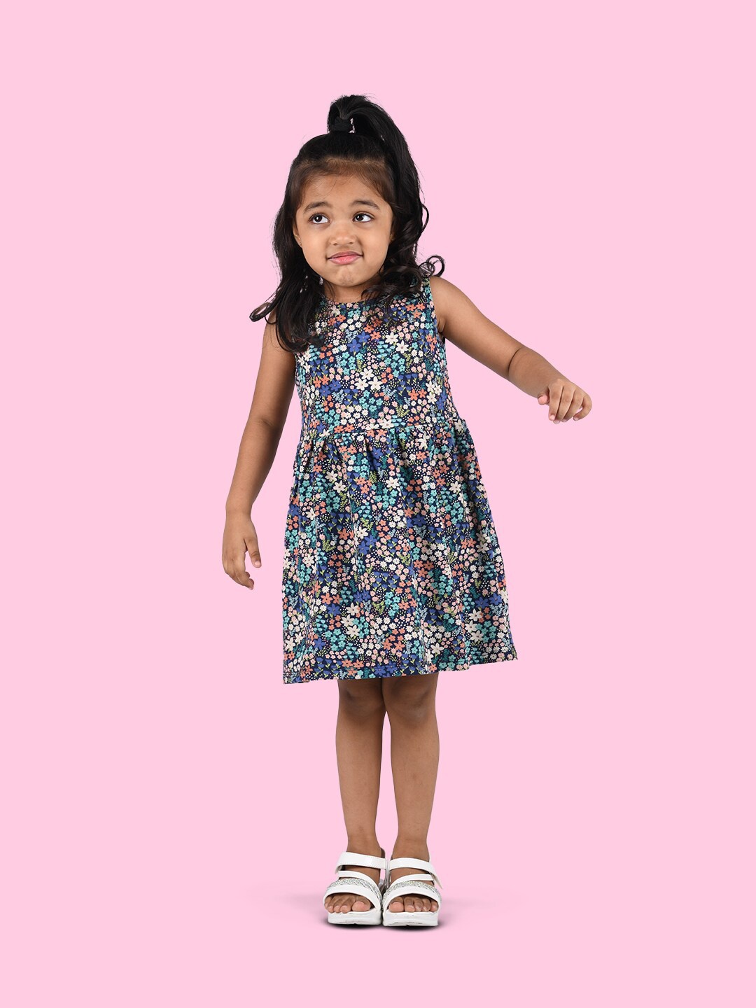 

Zalio Blue Floral Printed Dress