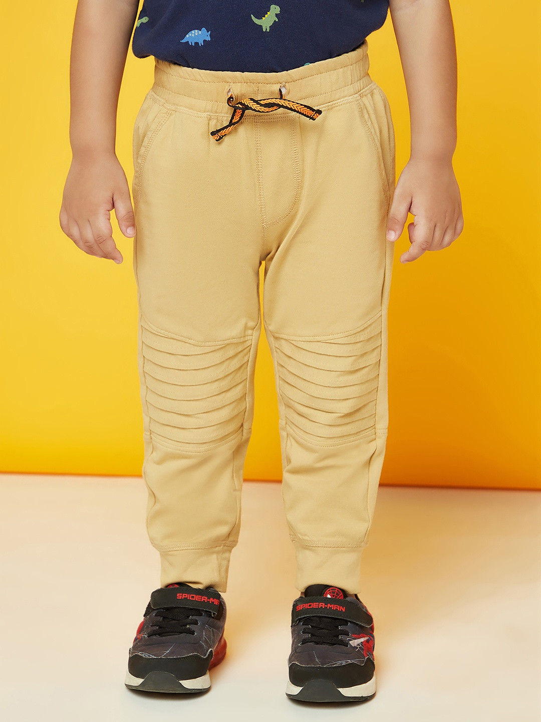 

SPUNKIES Boys Beige Solid Organic Cotton Track Pants