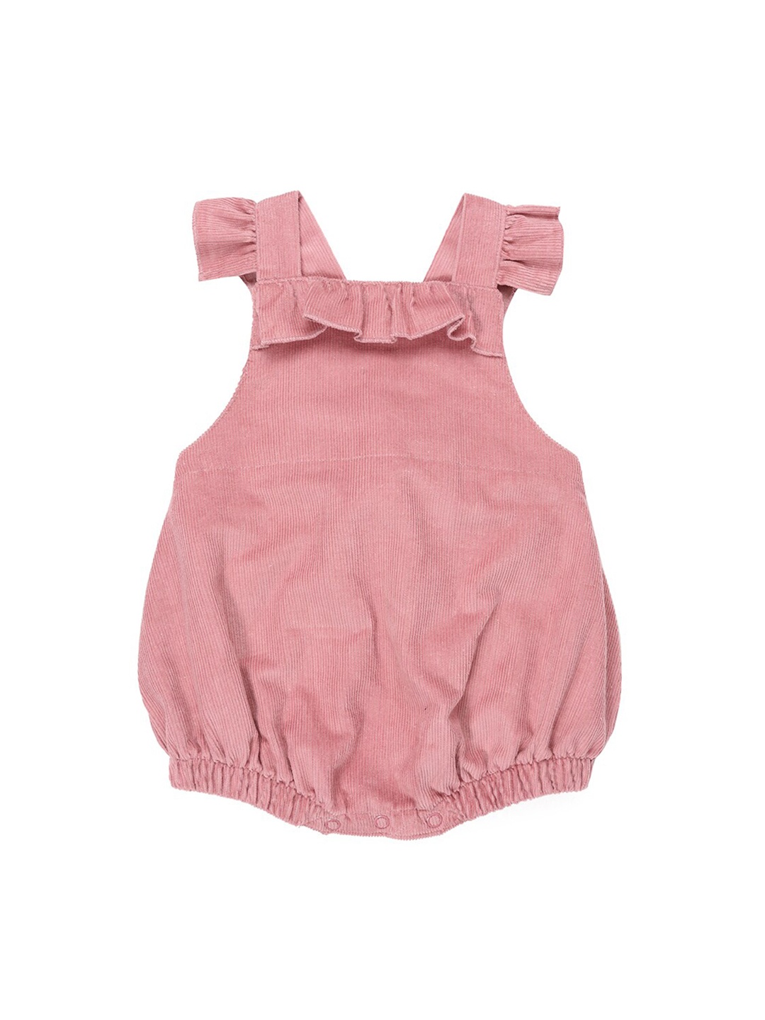 

Lilly and Sid Infants Pink Solid Cotton Rompers