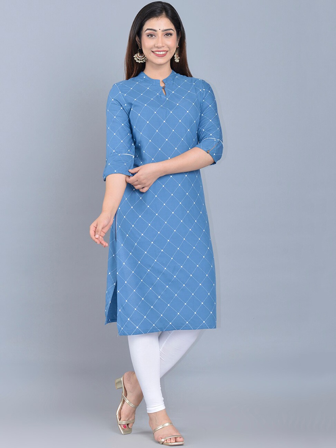 

Bachuu Women Blue Geometric Printed Kurta