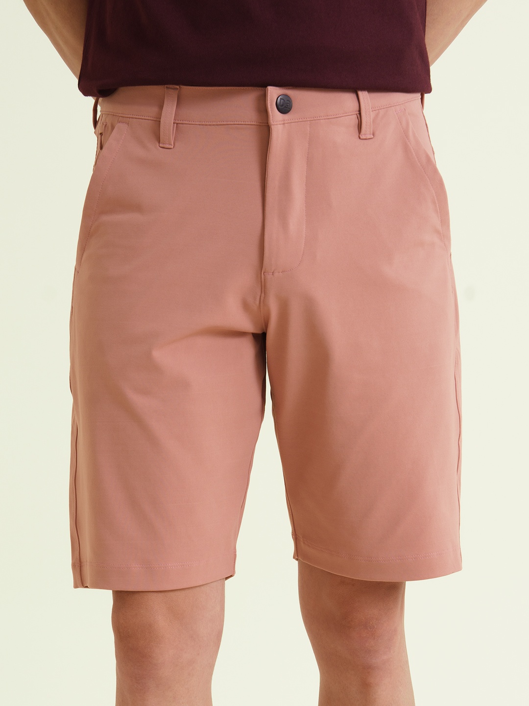 

DAMENSCH Men Premium Cotton Regular Fit 4 Way Stretch Chino Shorts, Pink