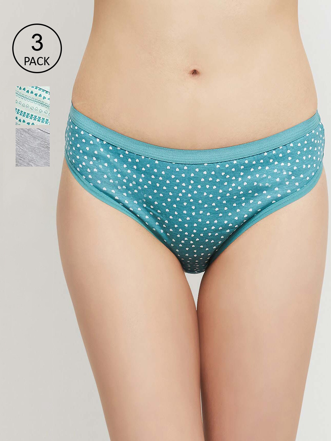 

MAX Pack of 3 Printed Hipster Panties, Teal
