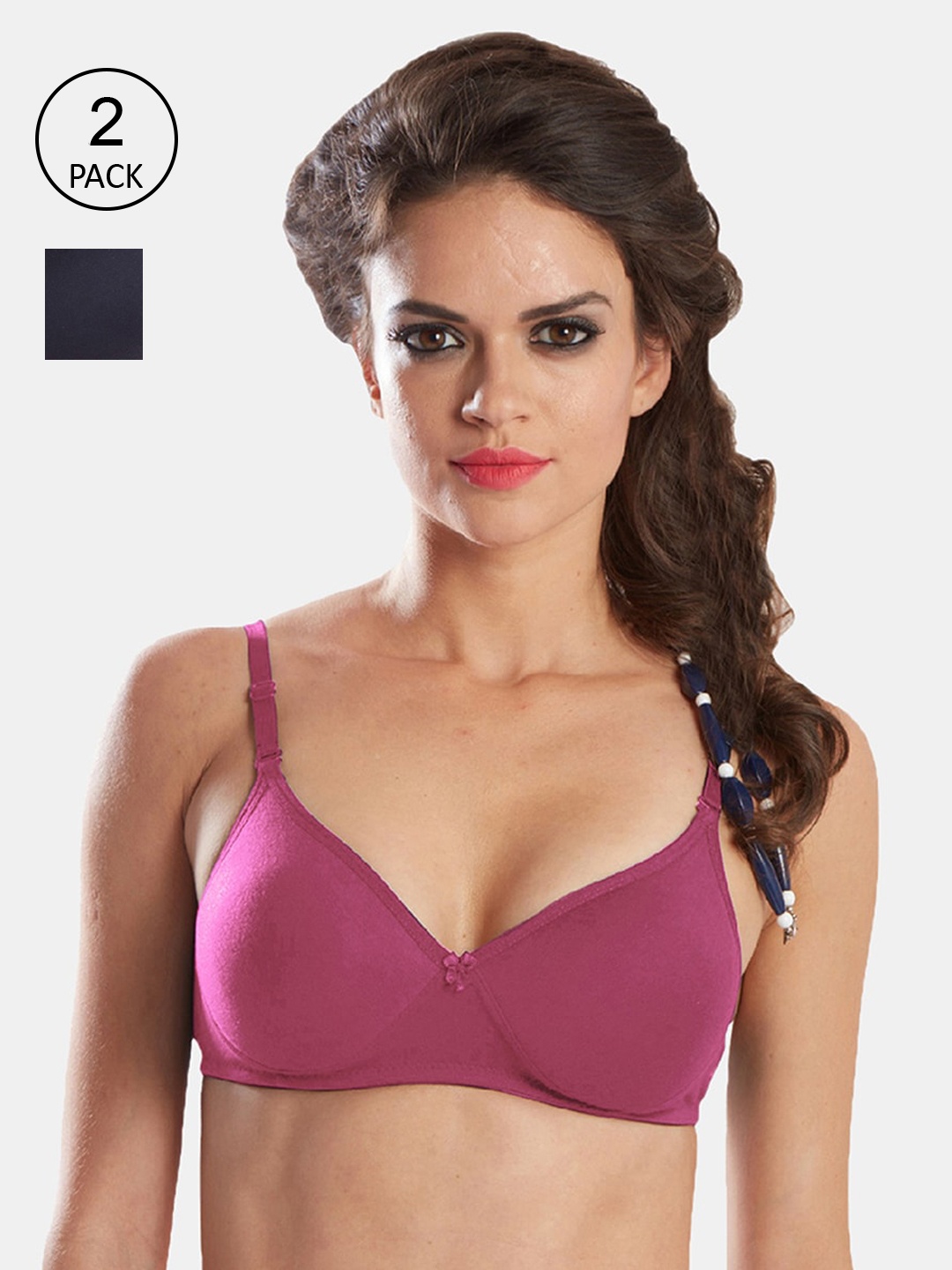 

Sonari Magenta Solid Lightly Padded Bra