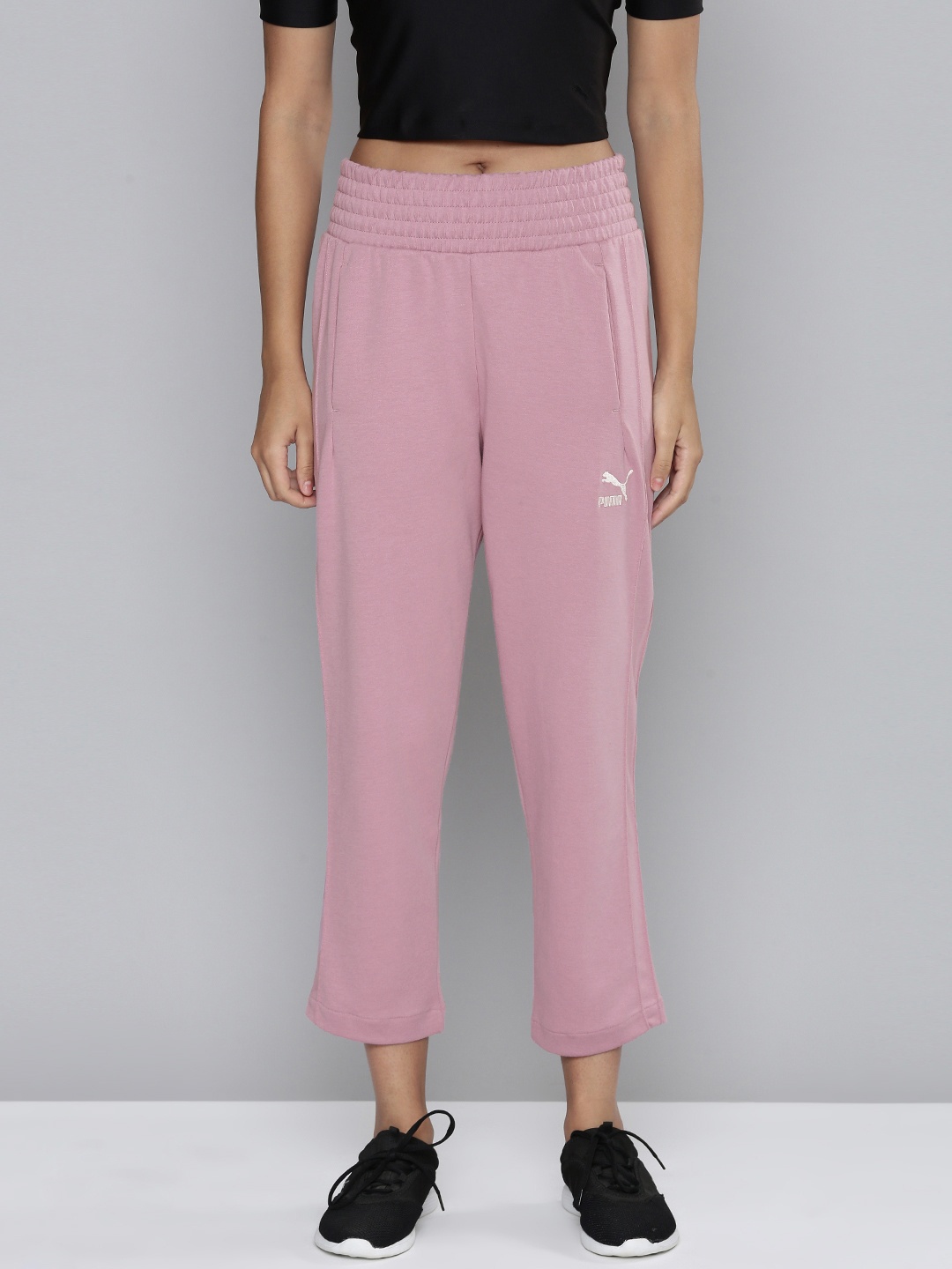 

Puma Women Lavender Brand Logo Printed T7 High Waist Regular Fit Pants