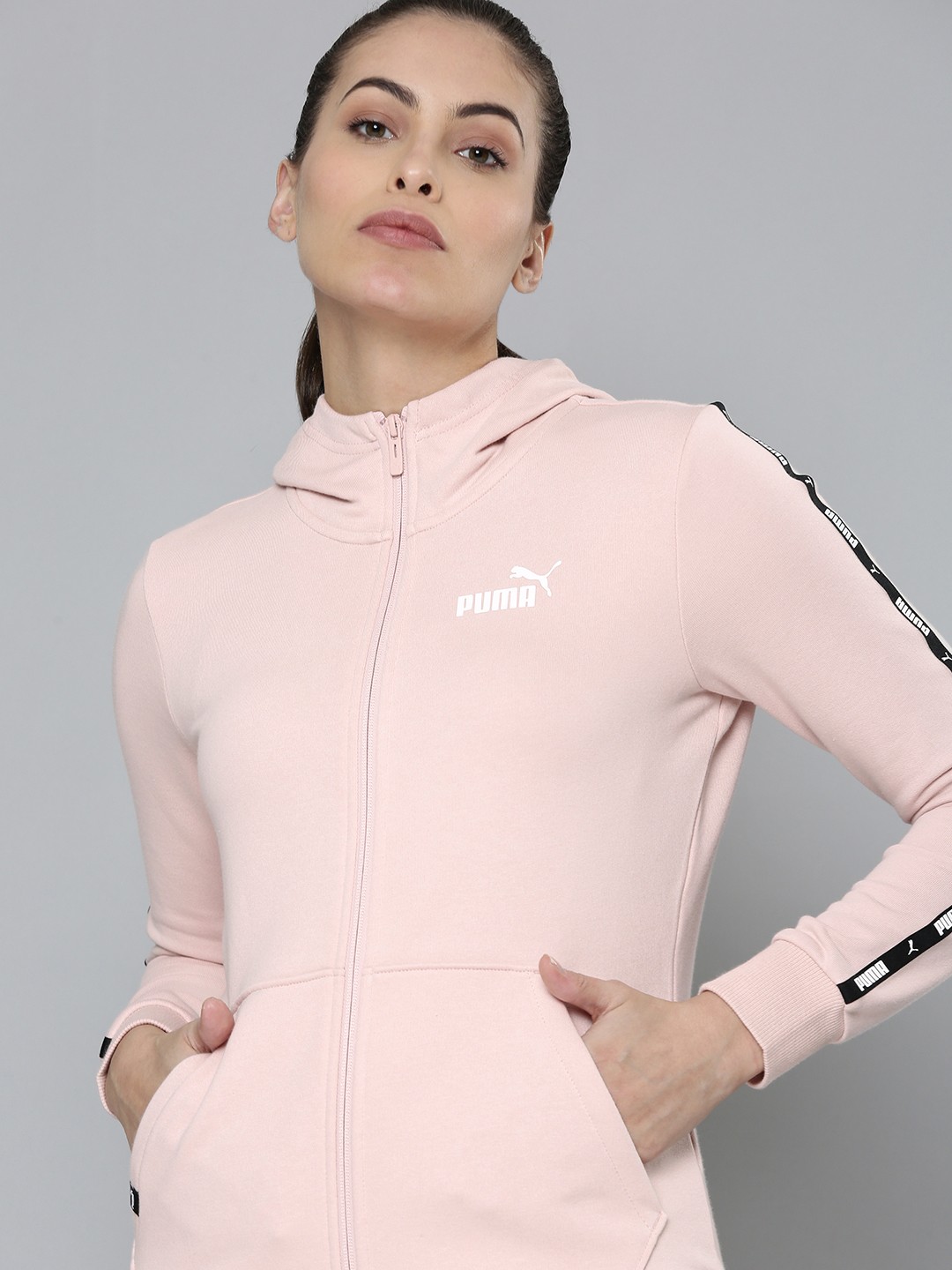 

Puma Women Regular Fit Solid Power Full-Zip Hoodie Sweatshirt, Pink