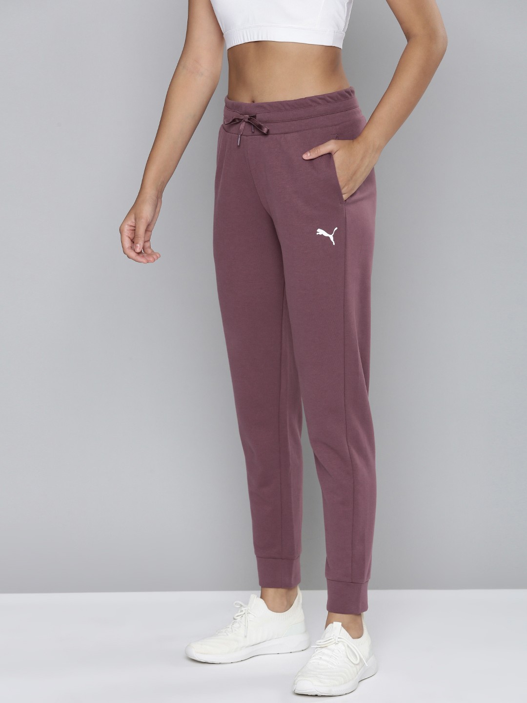 

Puma Women Mauve Brand Logo Printed Regular Fit Dry Cell Modern Sports Joggers